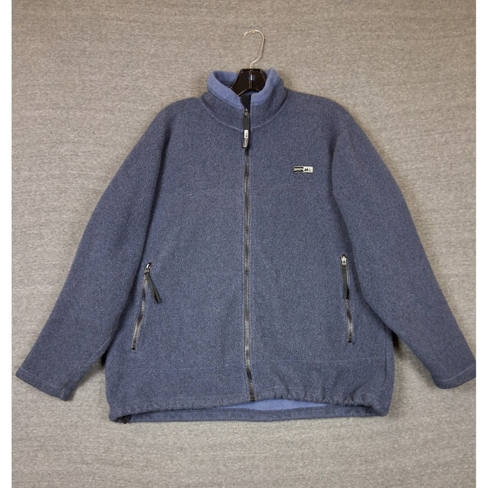 VTG REI Adult Jacket XL Blue Full Zip Fleece 90s Gorpcore Hiking Camping Retro
